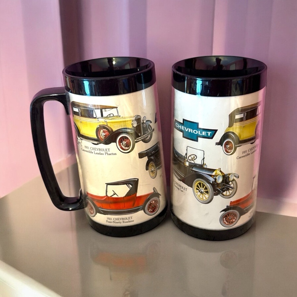Thermo-Serv Vintage Car Mugs Set of Two